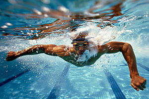 游泳比赛水上运动健身摄影图