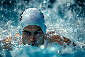 游泳比赛运动泳道摄影图
