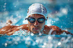 游泳比赛水上运动体育摄影图