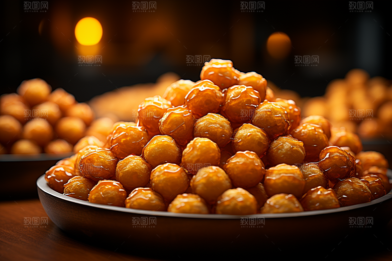 油炸黄金豆膨化食品小吃摄影图