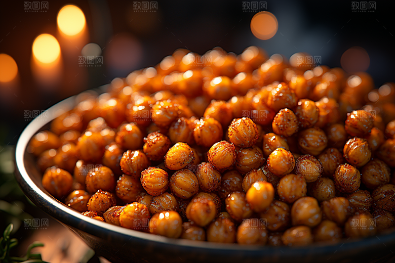 油炸黄金豆美食地方特色摄影图