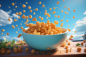 油炸黄金豆地方特色膨化食品摄影图