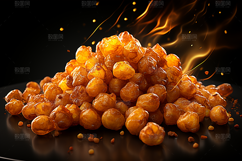 油炸黄金豆高清美食摄影图
