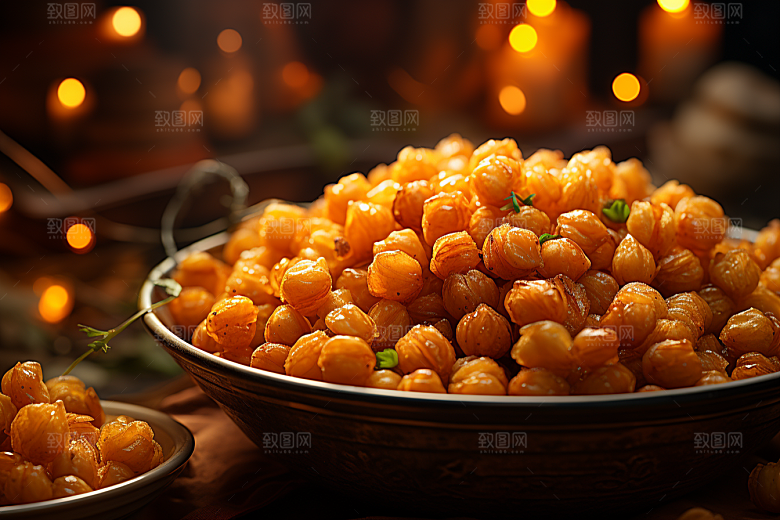 油炸黄金豆素材美食摄影图