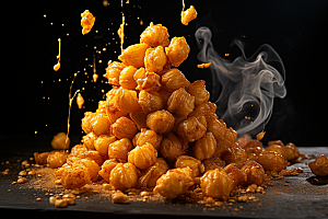 油炸黄金豆素材小吃摄影图