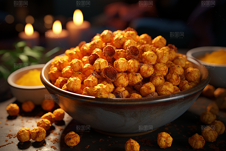 油炸黄金豆素材小吃摄影图