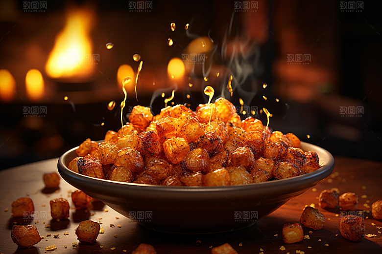油炸黄金豆膨化食品小吃摄影图