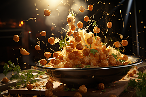 油炸黄金豆小吃膨化食品摄影图
