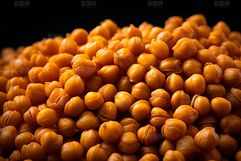 油炸黄金豆小吃美食摄影图