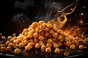 油炸黄金豆美食膨化食品摄影图