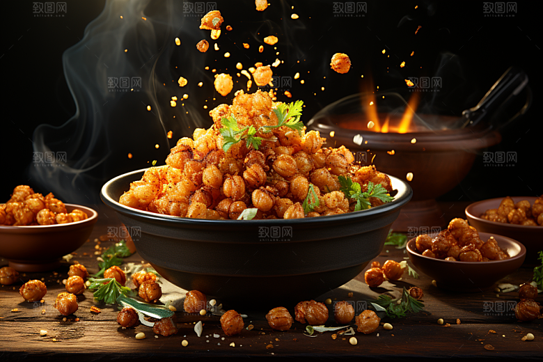 油炸黄金豆美食零食摄影图