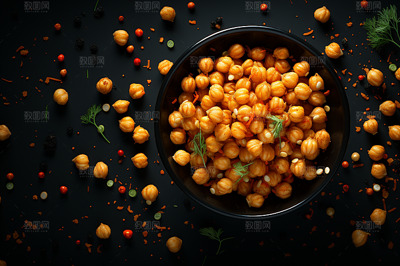 油炸黄金豆素材美味摄影图