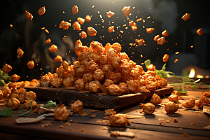 油炸黄金豆高清膨化食品摄影图
