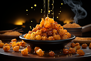油炸黄金豆膨化食品高清摄影图