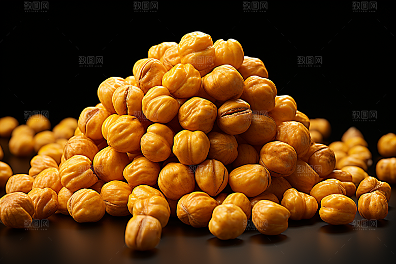 油炸黄金豆零食小吃摄影图