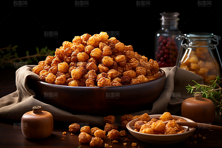 油炸黄金豆美味素材摄影图