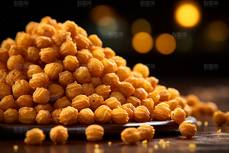 油炸黄金豆素材美味摄影图