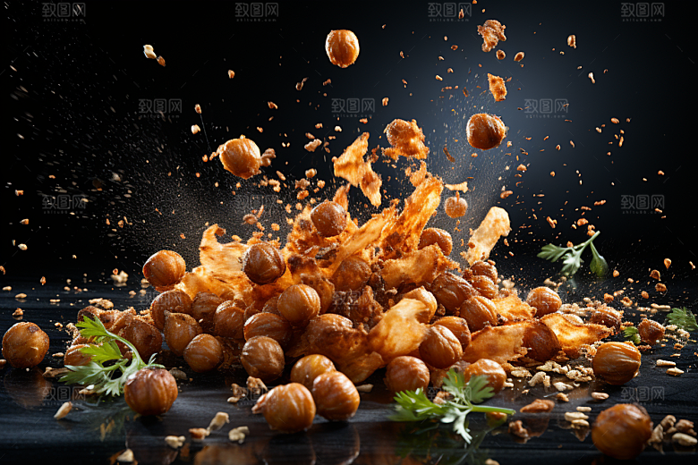 油炸黄金豆素材零食摄影图