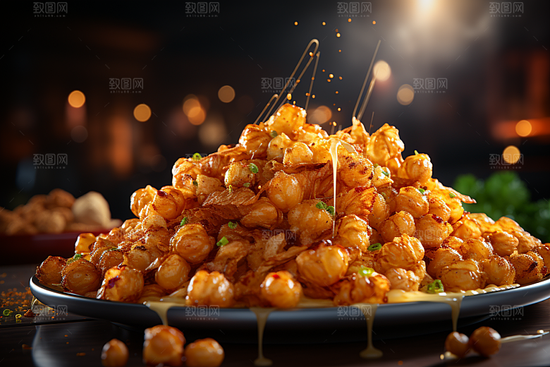油炸黄金豆地方特色美食摄影图