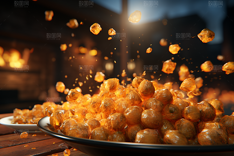 油炸黄金豆美味高清摄影图