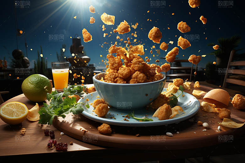 油炸黄金豆零食美食摄影图