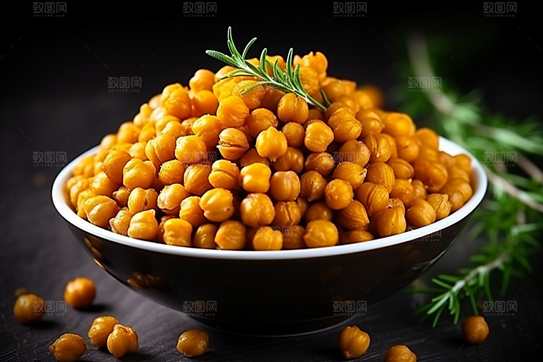 油炸黄金豆美食膨化食品摄影图