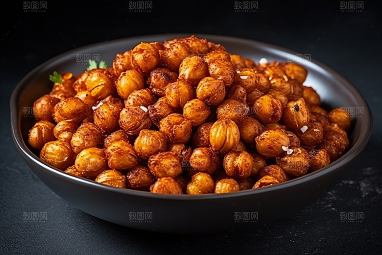 油炸黄金豆美味零食摄影图