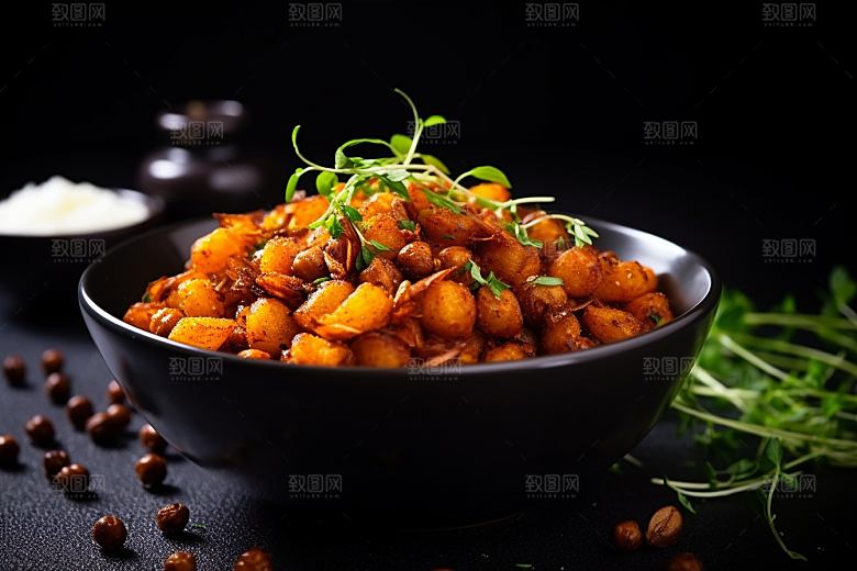 油炸黄金豆零食油炸食品摄影图