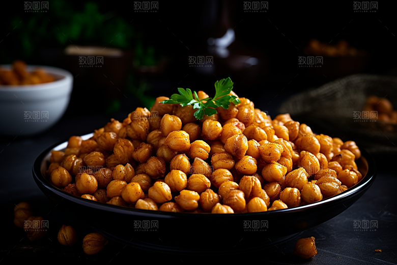 油炸黄金豆小吃油炸食品摄影图