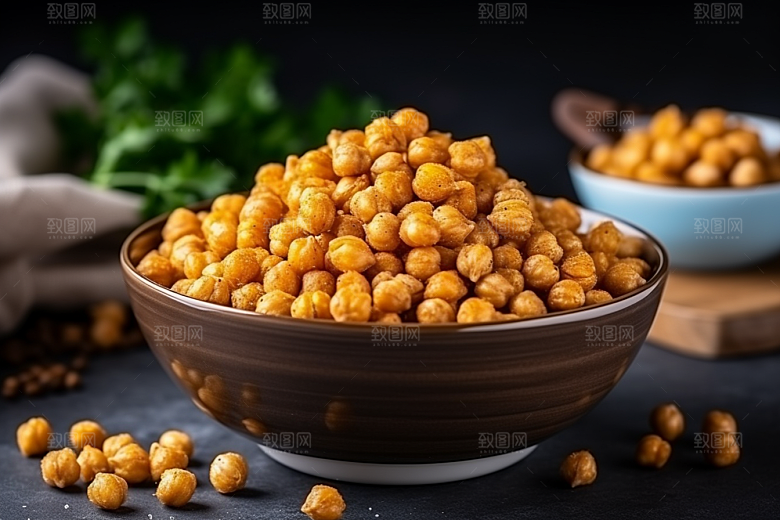 油炸黄金豆油炸食品地方特色摄影图