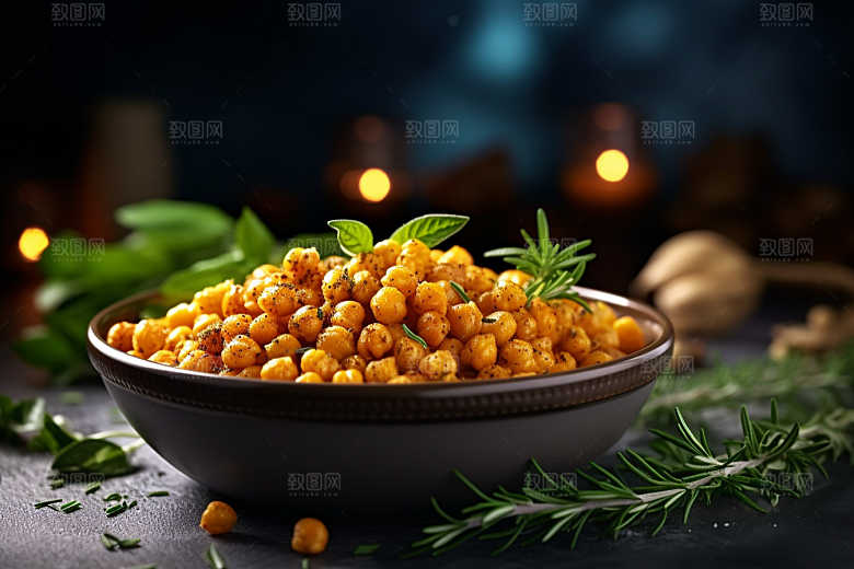 油炸黄金豆地方特色美味摄影图