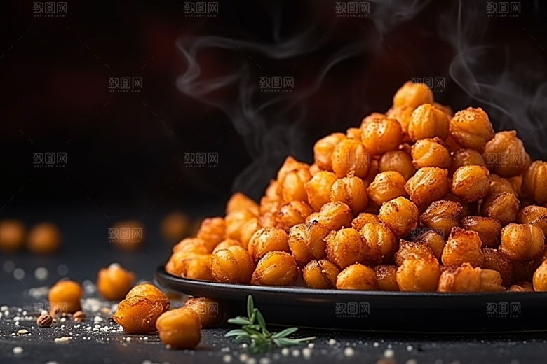 油炸黄金豆素材零食摄影图
