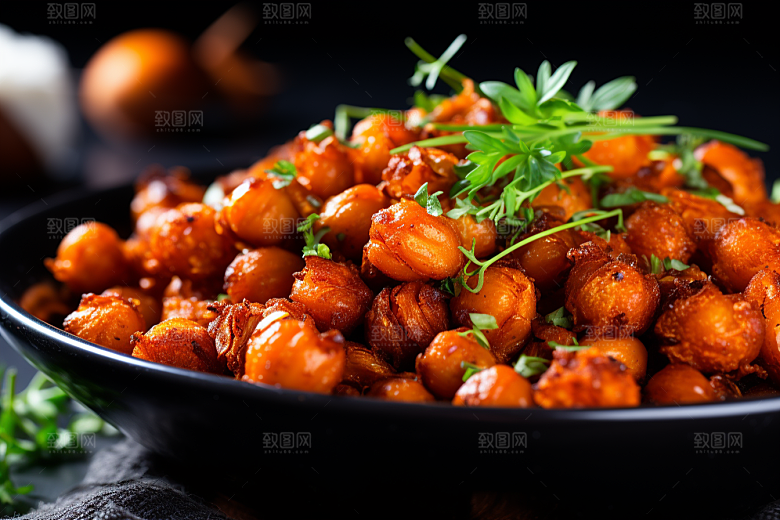 油炸黄金豆美食高清摄影图