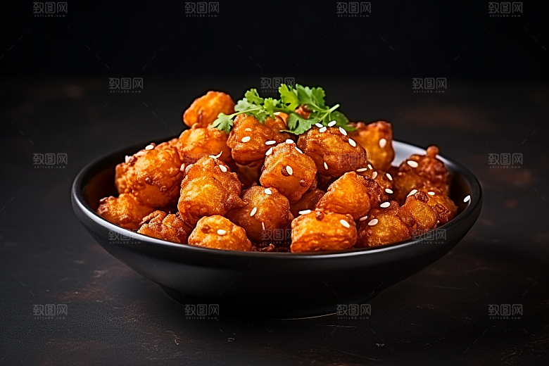 油炸黄金豆小吃素材摄影图