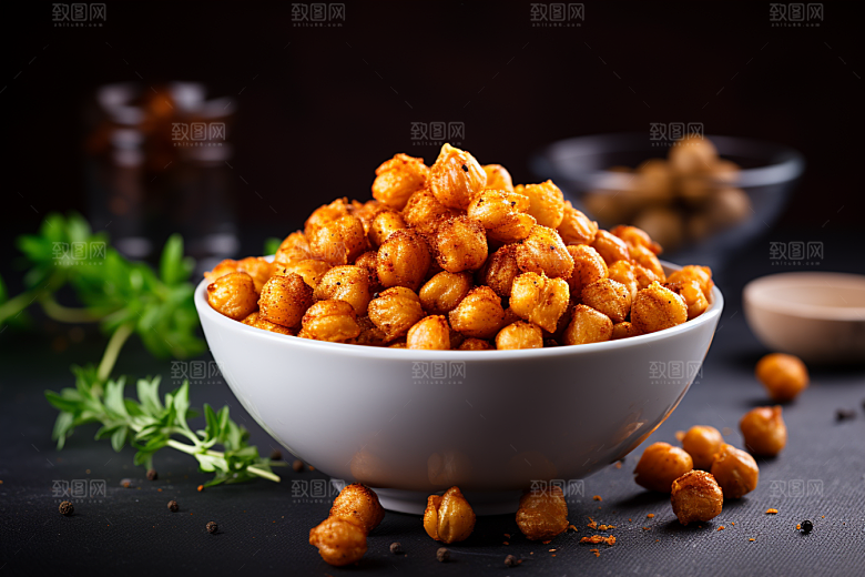 油炸黄金豆美味地方特色摄影图