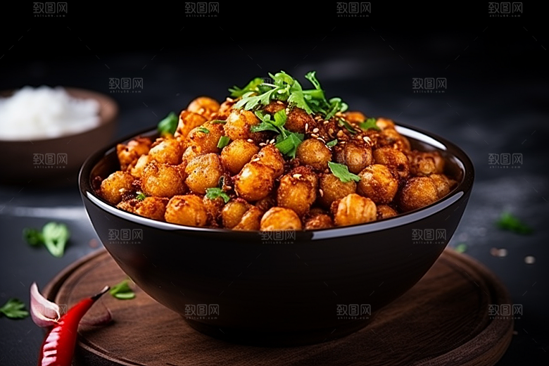 油炸黄金豆小吃高清摄影图