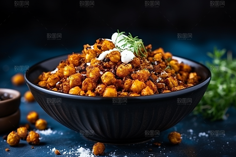 油炸黄金豆高清美食摄影图