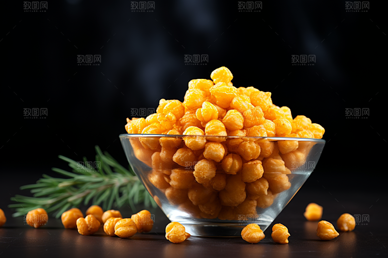 油炸黄金豆小吃零食摄影图