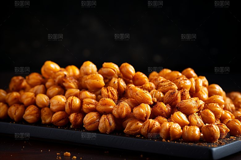 油炸黄金豆小吃素材摄影图