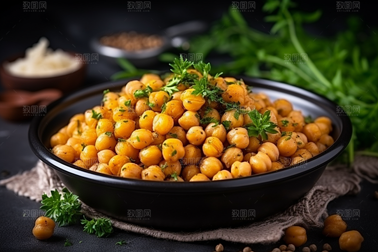 油炸黄金豆小吃美味摄影图