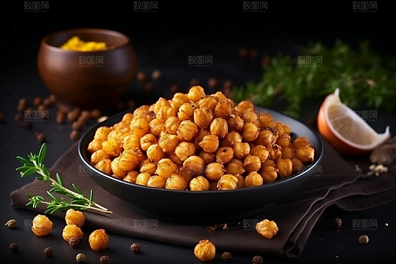 油炸黄金豆零食高清摄影图