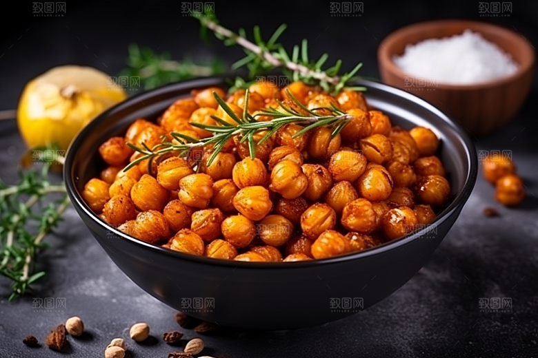 油炸黄金豆美食美味摄影图
