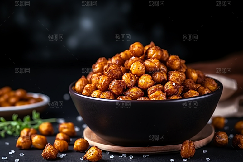 油炸黄金豆膨化食品油炸食品摄影图