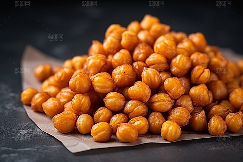 油炸黄金豆小吃零食摄影图