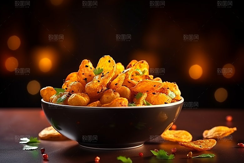 油炸黄金豆高清小吃摄影图