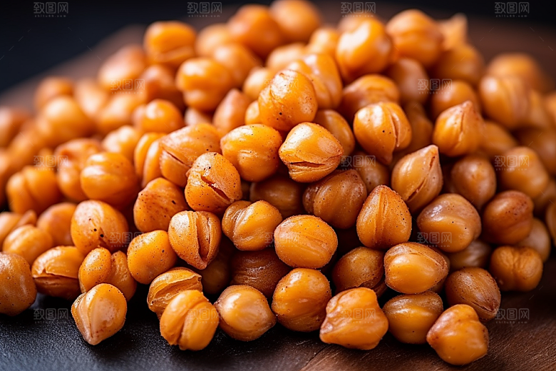 油炸黄金豆小吃美食摄影图