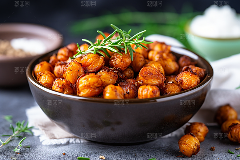 油炸黄金豆美味小吃摄影图