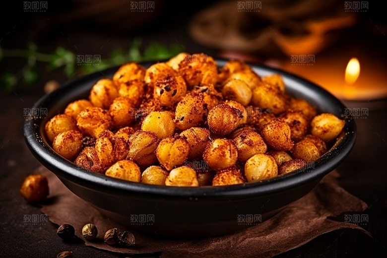 油炸黄金豆油炸食品美味摄影图