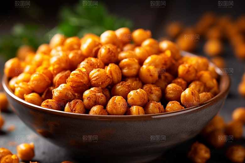 油炸黄金豆膨化食品美食摄影图