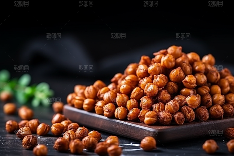 油炸黄金豆美食素材摄影图